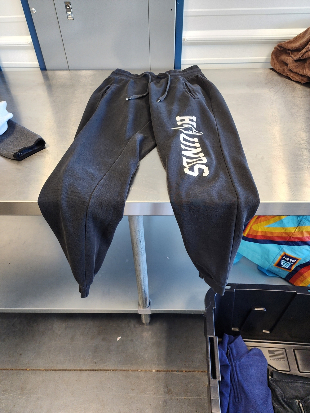 Tultex Black Sweatpants with White SIDE Chicago HOUNDS Logo